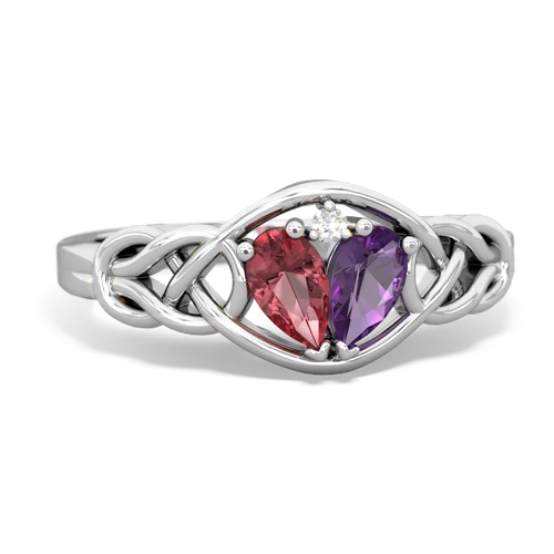 tourmaline-amethyst celtic knot ring