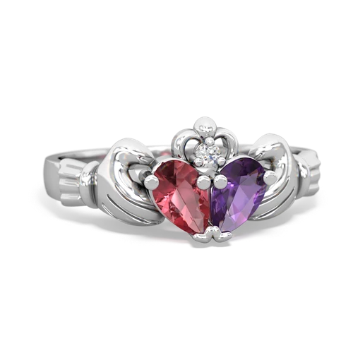 tourmaline-amethyst claddagh ring