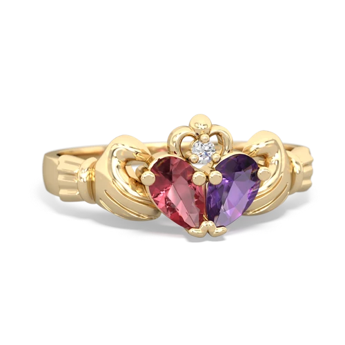 tourmaline-amethyst claddagh ring