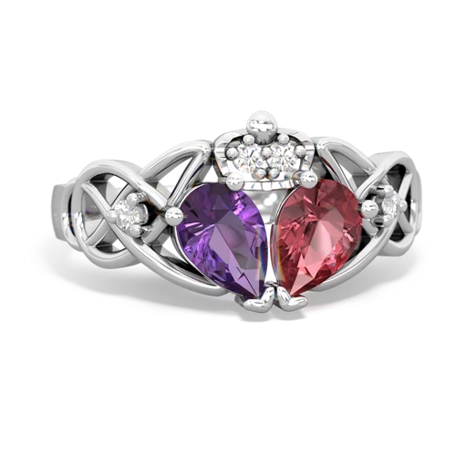 tourmaline-amethyst claddagh ring