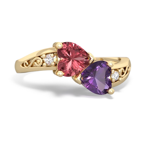 tourmaline-amethyst filligree ring