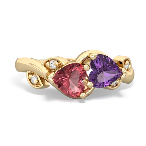 tourmaline-amethyst floral keepsake ring