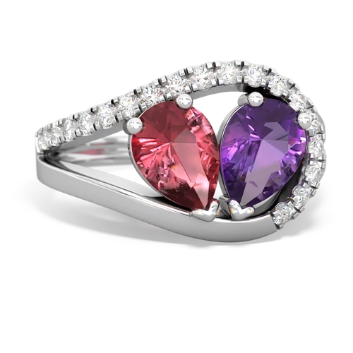 tourmaline-amethyst pave heart ring