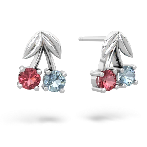 tourmaline-aquamarine cherries earrings