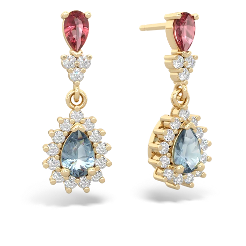 tourmaline-aquamarine dangle earrings