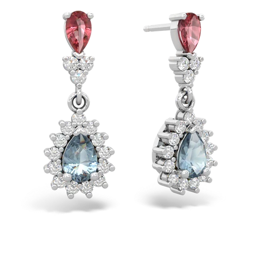 tourmaline-aquamarine dangle earrings