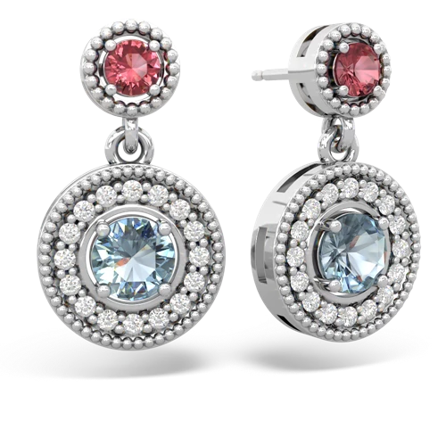 tourmaline-aquamarine halo earrings
