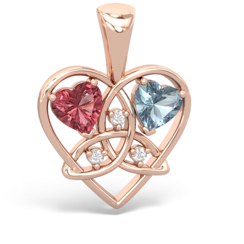 tourmaline-aquamarine celtic heart pendant