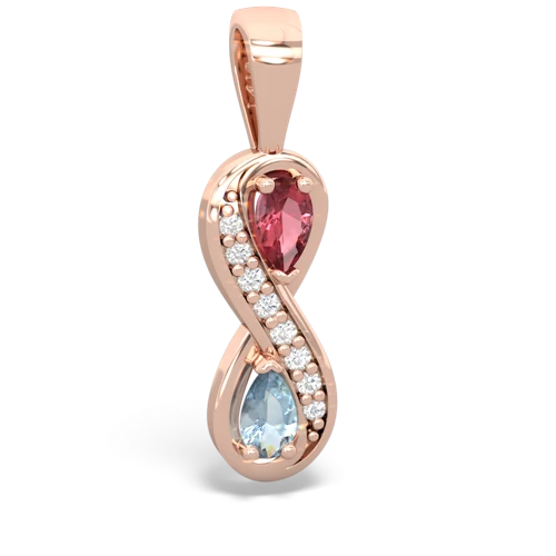 tourmaline-aquamarine keepsake infinity pendant