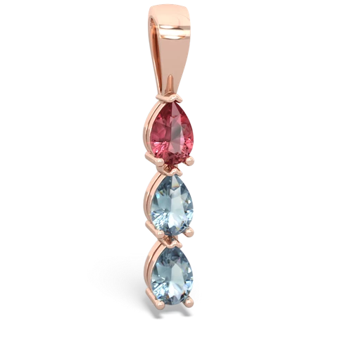 tourmaline-aquamarine three stone pendant