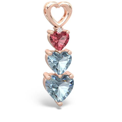 tourmaline-aquamarine three stone pendant