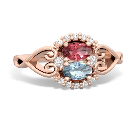 tourmaline-aquamarine antique keepsake ring