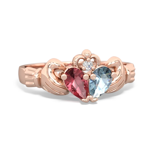 tourmaline-aquamarine claddagh ring