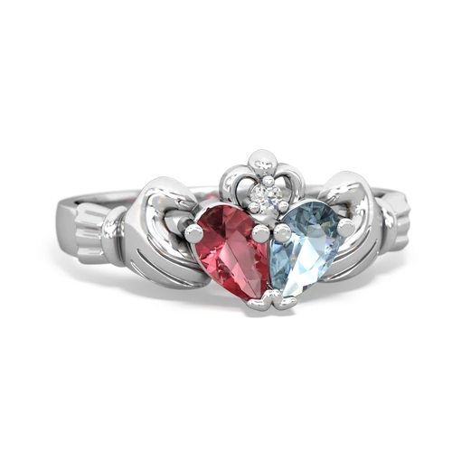 tourmaline-aquamarine claddagh ring