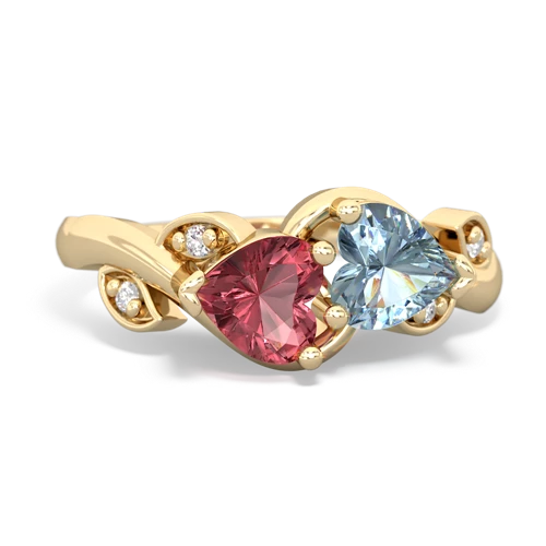 tourmaline-aquamarine floral keepsake ring