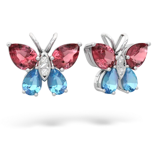 tourmaline-blue topaz butterfly earrings