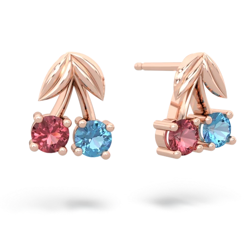 tourmaline-blue topaz cherries earrings
