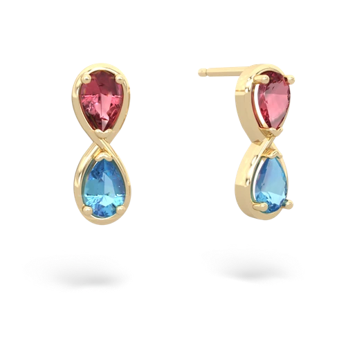 tourmaline-blue topaz infinity earrings