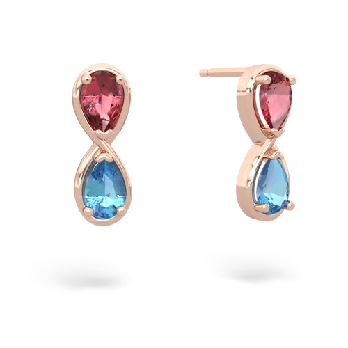 tourmaline-blue topaz infinity earrings