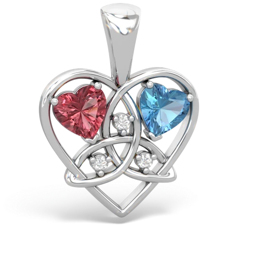 tourmaline-blue topaz celtic heart pendant