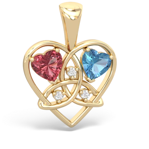 tourmaline-blue topaz celtic heart pendant