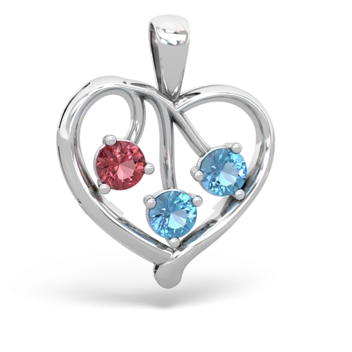 tourmaline-blue topaz love heart pendant