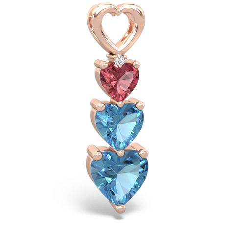 tourmaline-blue topaz three stone pendant