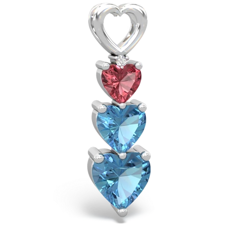Pink Tourmaline Genuine Pink Tourmaline with Genuine Swiss Blue Topaz and  Past Present Future pendant Pendant