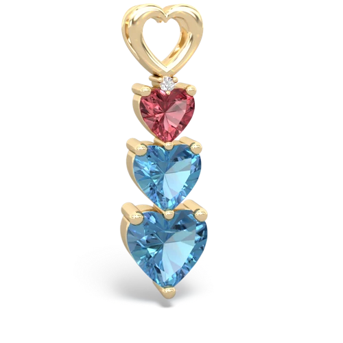 Pink Tourmaline Genuine Pink Tourmaline with Genuine Swiss Blue Topaz and Genuine Black Onyx Past Present Future pendant Pendant