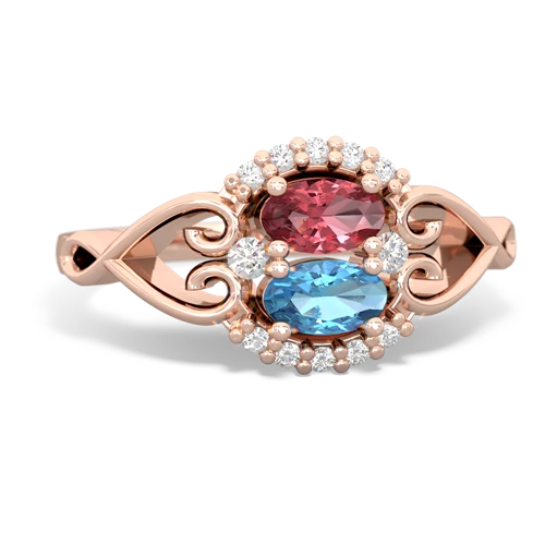 tourmaline-blue topaz antique keepsake ring