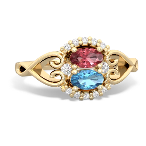 tourmaline-blue topaz antique keepsake ring