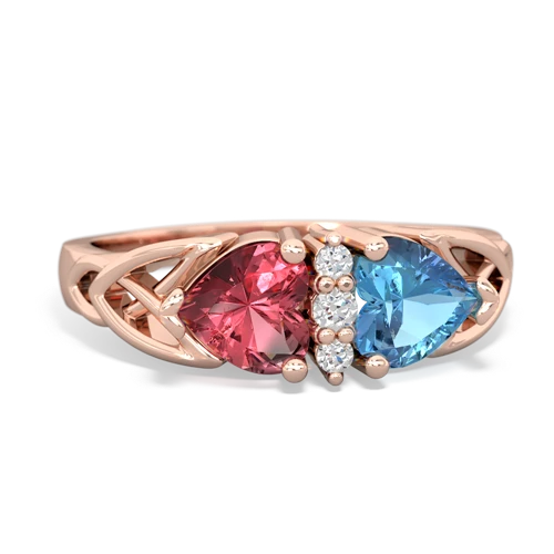 tourmaline-blue topaz celtic ring