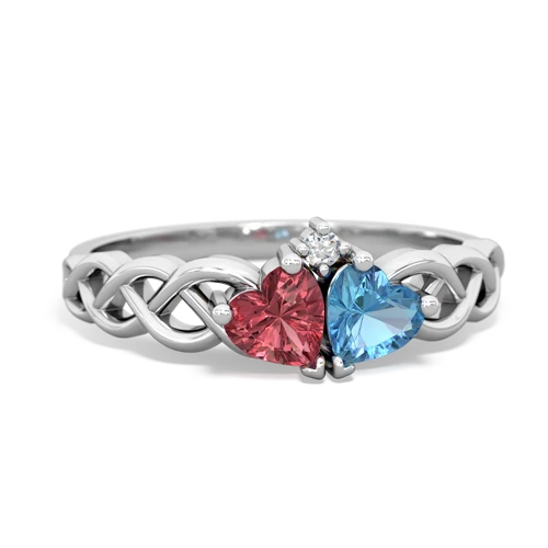 tourmaline-blue topaz celtic braid ring