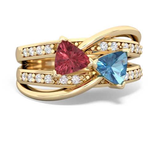 tourmaline-blue topaz couture ring