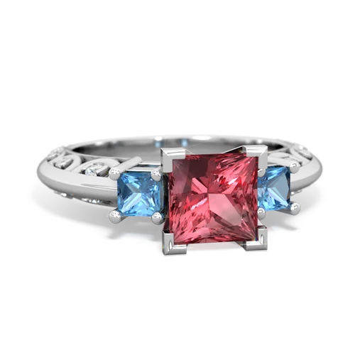 tourmaline-blue topaz engagement ring