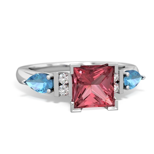 tourmaline-blue topaz engagement ring