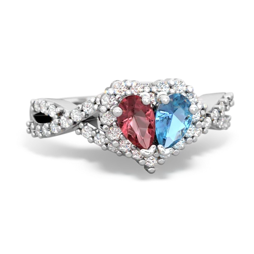 tourmaline-blue topaz engagement ring