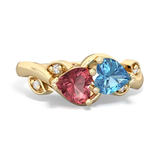 tourmaline-blue topaz floral keepsake ring