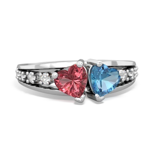 tourmaline-blue topaz modern ring