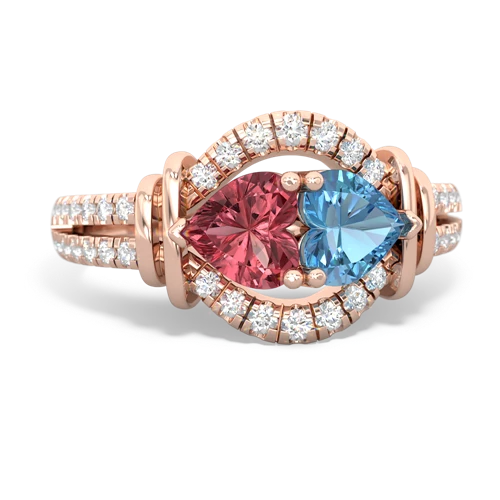 tourmaline-blue topaz pave keepsake ring