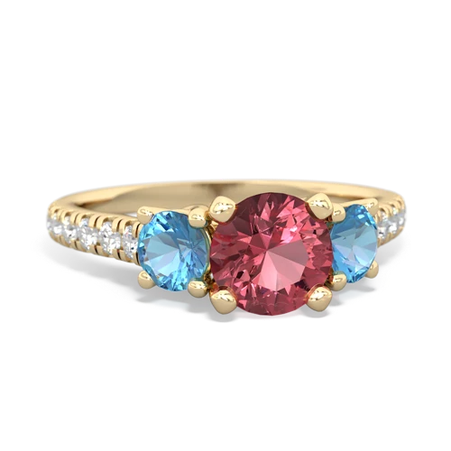 tourmaline-blue topaz trellis pave ring