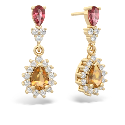 tourmaline-citrine dangle earrings