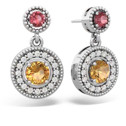 tourmaline-citrine halo earrings