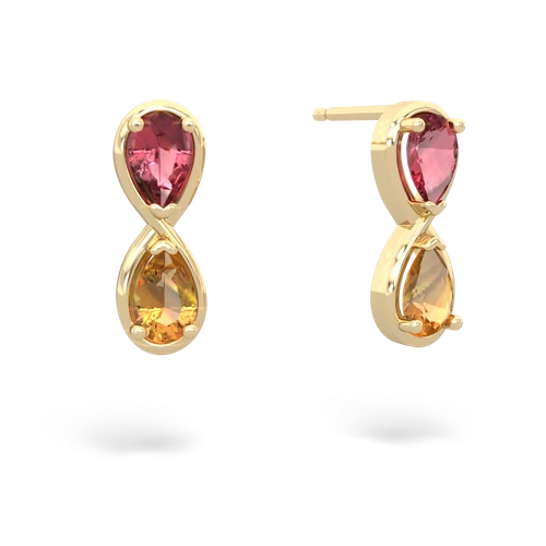 tourmaline-citrine infinity earrings