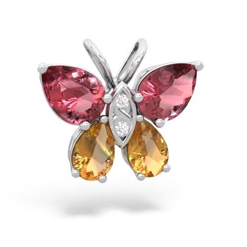 tourmaline-citrine butterfly pendant