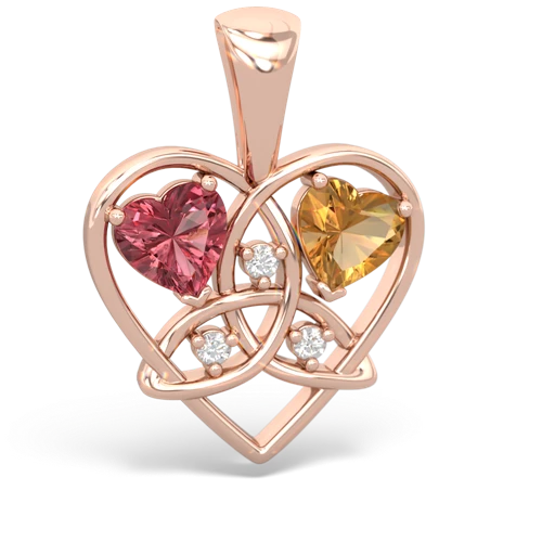 tourmaline-citrine celtic heart pendant