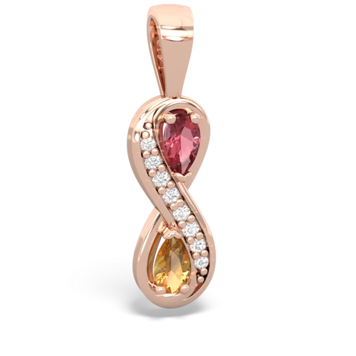 tourmaline-citrine keepsake infinity pendant