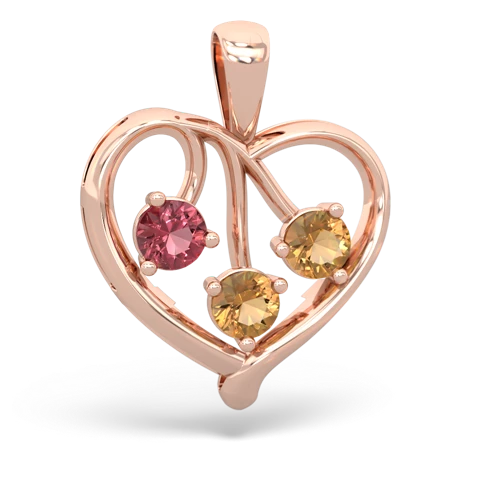 tourmaline-citrine love heart pendant