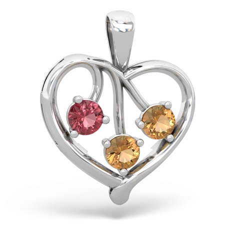 tourmaline-citrine love heart pendant