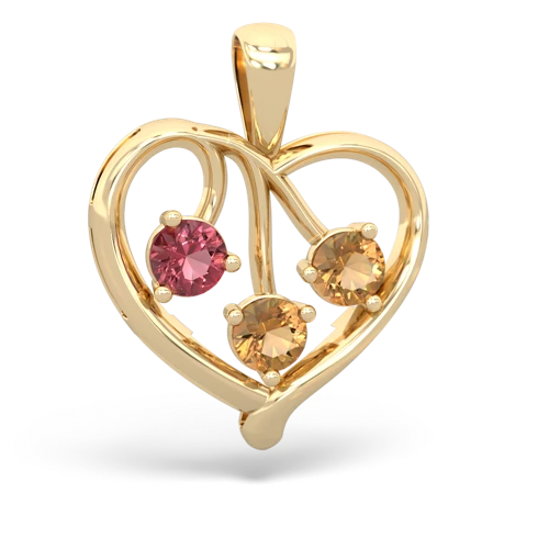 tourmaline-citrine love heart pendant